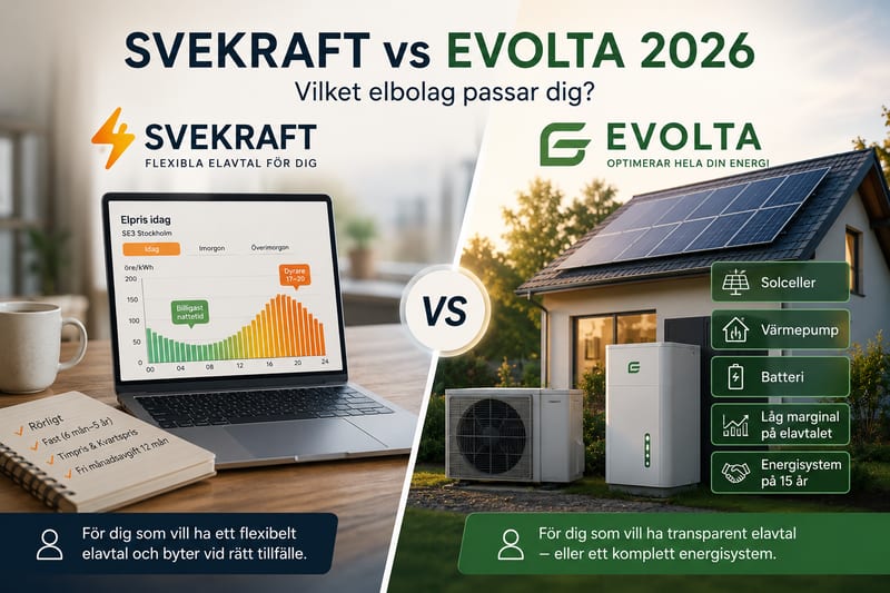 Jämförelse mellan elbolagen Svekraft och Evolta