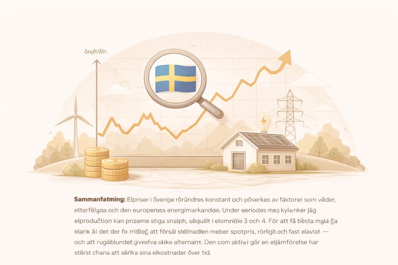 Person som jämför elpriser och elavtal på dator hemma