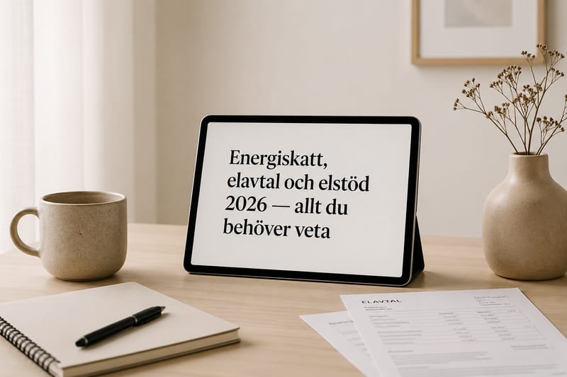 Skattedeklaration och elräkning, symboliserar energiskatt på el