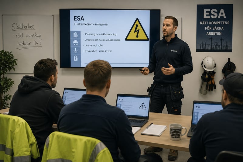 Elnät och kraftledningar som illustrerar svensk elsäkerhetsinfrastruktur
