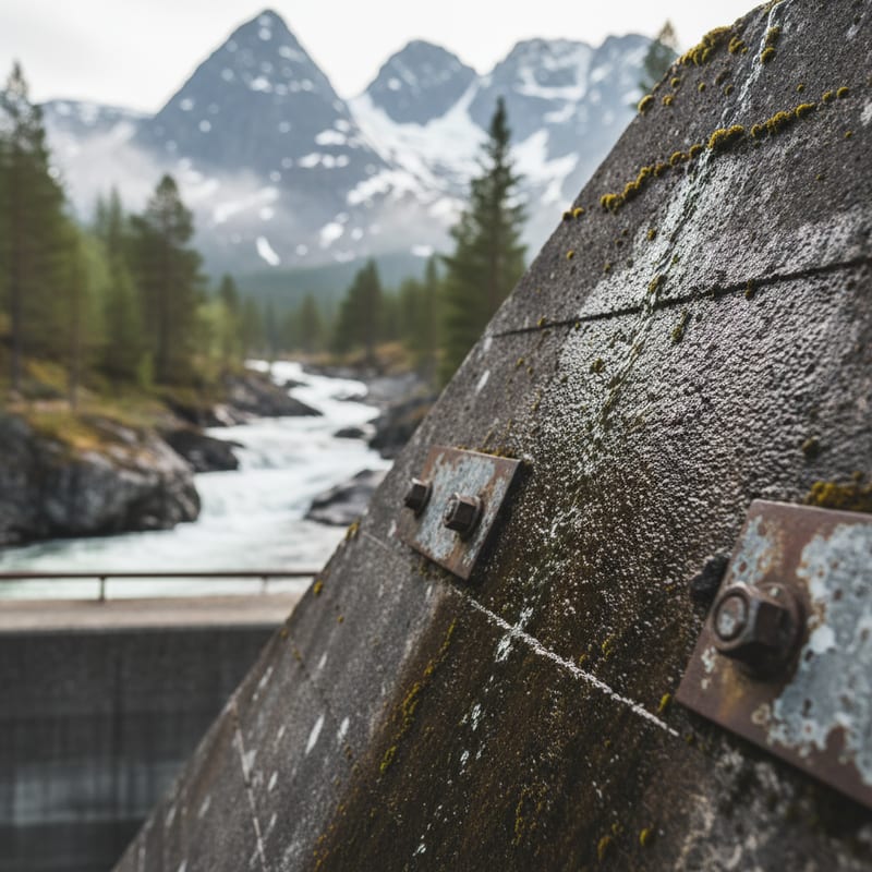 Ett modernt landskap med stora vindkraftverk som reser sig över en vidsträckt solcellspark under en klarblå himmel vid solnedgången. Bilden förmedlar en känsla av teknisk innovation och hållbar energiomställning med varma orangea toner som reflekteras i solpanelerna.