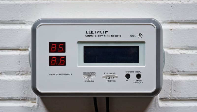 Modern smart elmätare monterad på vägg