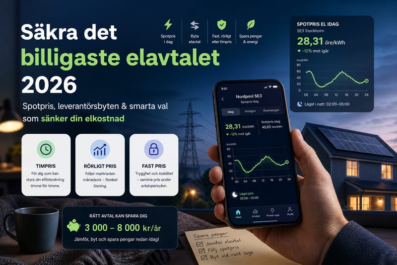 Graf över dagens spotpris på el timme för timme